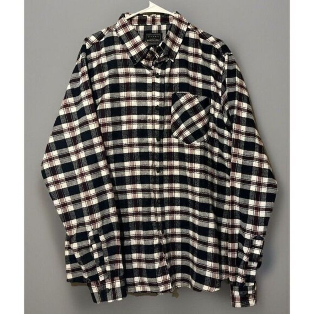 Jackson Hole Mens Button Down Flannel‎ Shirt Sz Large Blue & White & Red